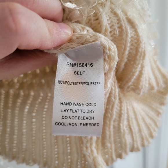 Akira Cream Sequin Fringe Sweater - Picture 4 of 7